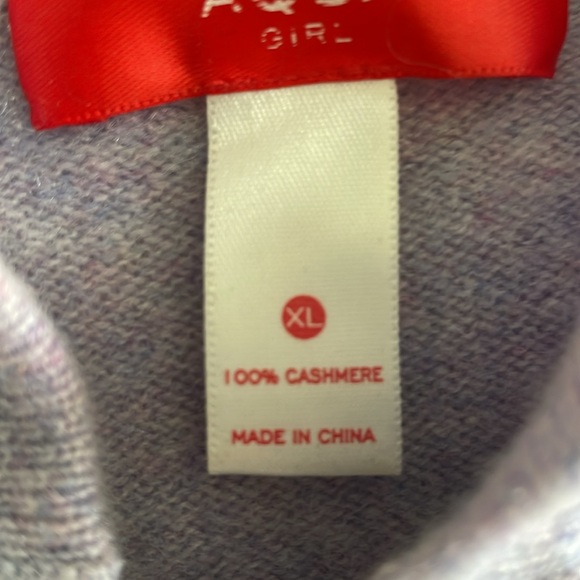 Aqua Kids Heather purple cashmere sweater size XL - Picture 3 of 7
